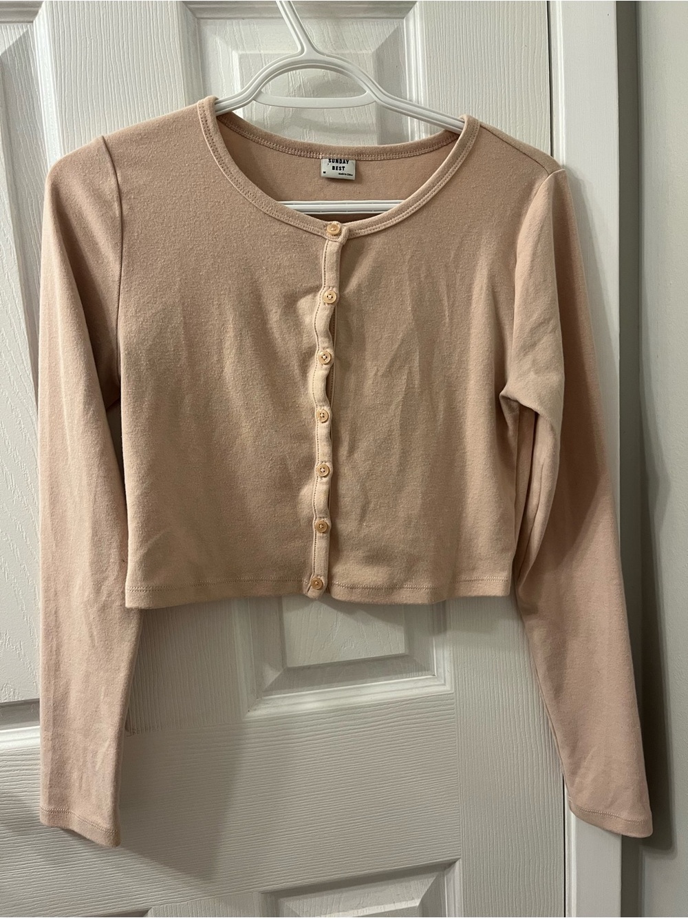 Sunday Best by Aritzia BestHug Apple Cropped Cardigan Pink M